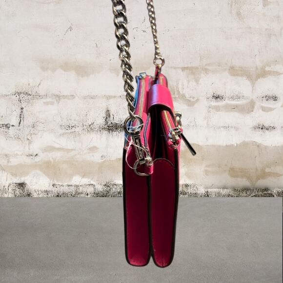 MICHAEL KORS Ruby Small Double-Zip Saffiano Leather Crossbody Bag in Pink - Picture 3 of 13